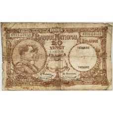 BELGIUM 1931 . TWENTY 20 FRANCS BANKNOTE
